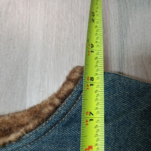 Vintage Y2K Reversible Esprit Fur Lined Denim Jean Vest Women's Size Small - Picture 4 of 7